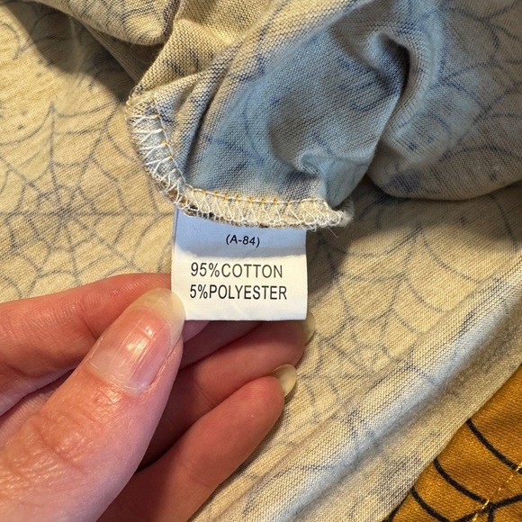 Medium mustard yellow spider web long sleeve baby doll dress - Picture 3 of 3